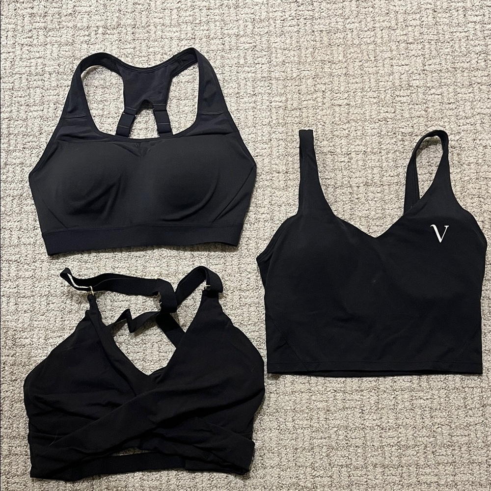 Women's Black Sports Bra Set